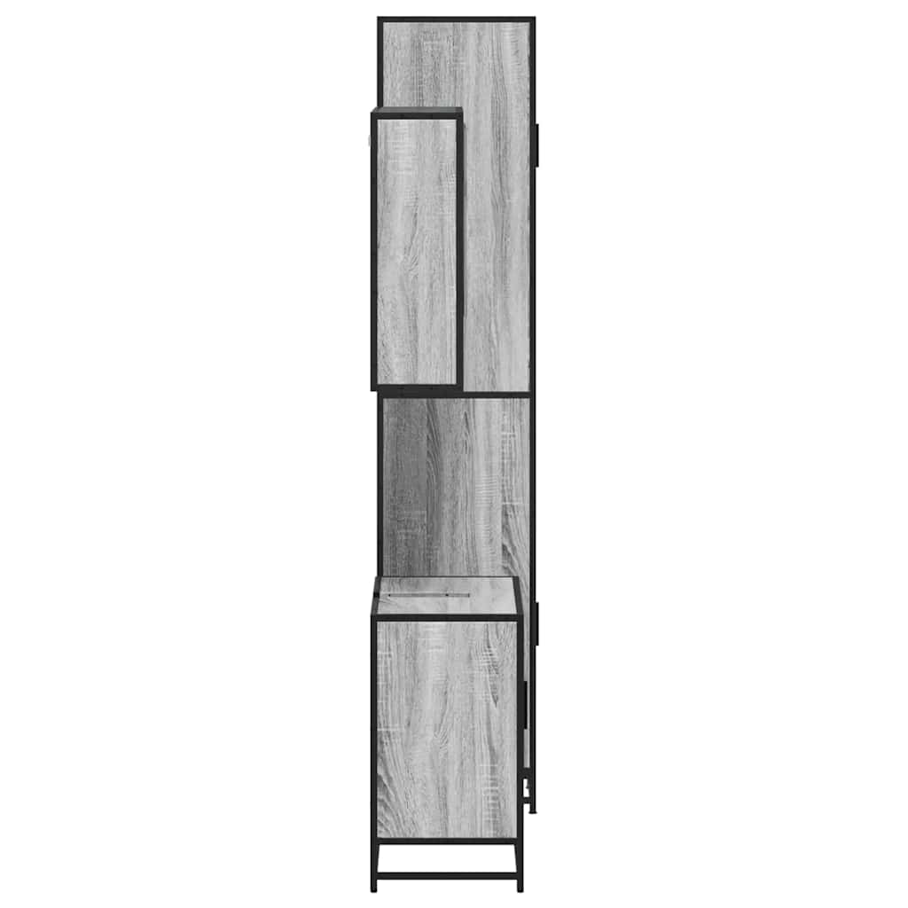 3 pcs Conjunto móveis casa de banho madeira proc. cinza sonoma