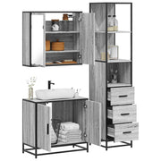 3 pcs Conjunto móveis casa de banho madeira proc. cinza sonoma