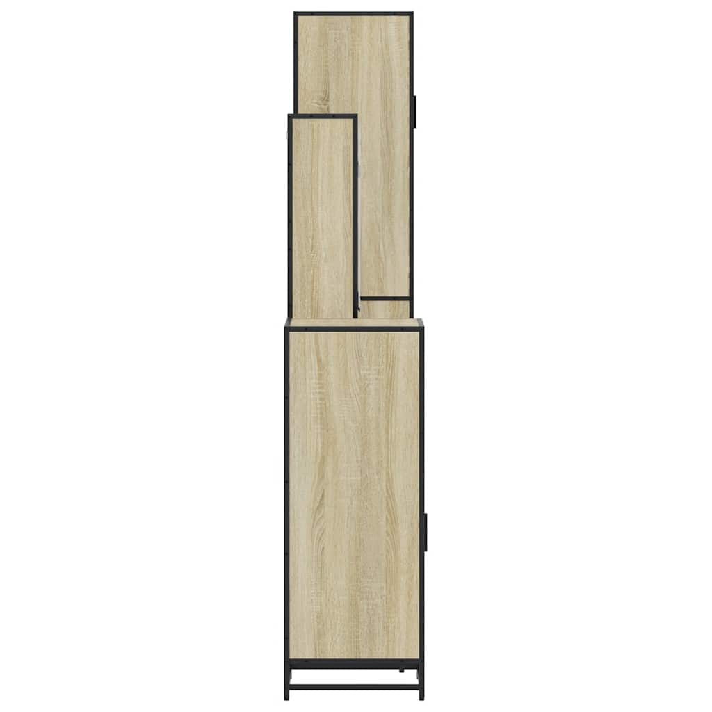 4 pcs conj. móveis casa banho derivados madeira carvalho sonoma