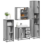 4 pcs Conjunto móveis casa de banho madeira proc. cinza sonoma