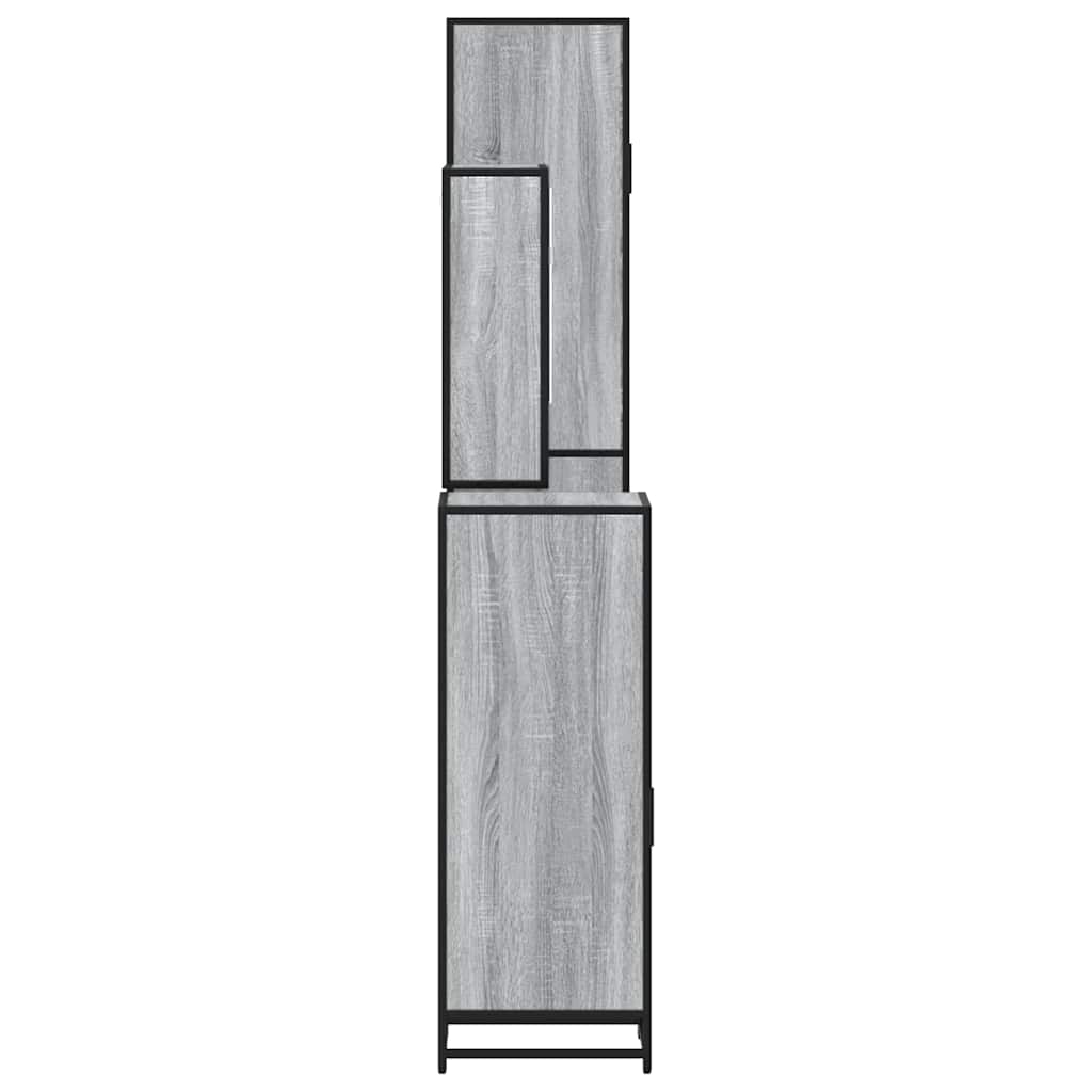 4 pcs Conjunto móveis casa de banho madeira proc. cinza sonoma