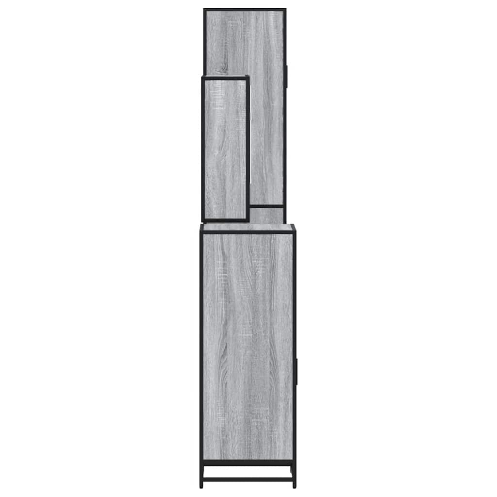 4 pcs Conjunto móveis casa de banho madeira proc. cinza sonoma