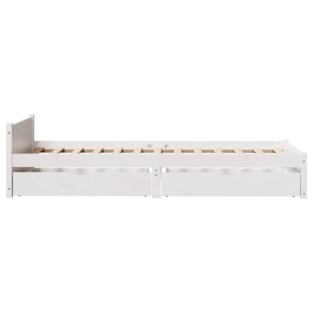 Cama sem colchão 75x190 cm madeira de pinho maciça branco