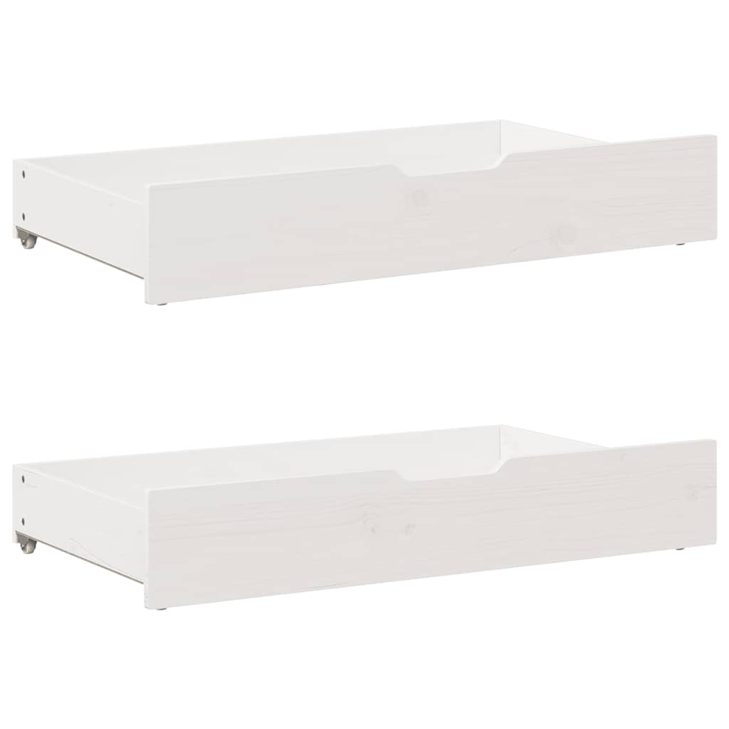Estrutura de cama com gavetas 90x190 cm pinho maciço branco