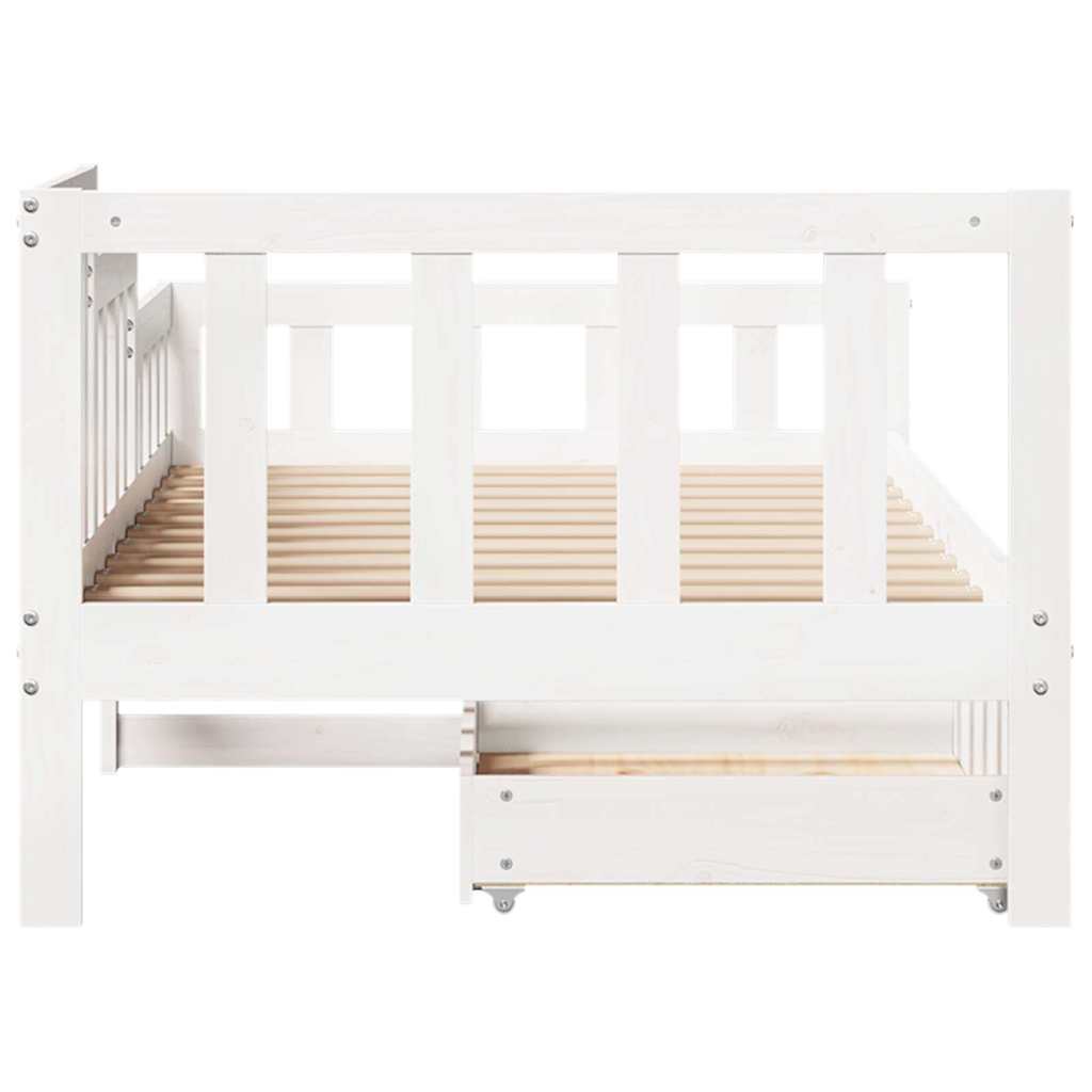 Sofá-cama com gavetas 90x190 cm madeira de pinho maciça