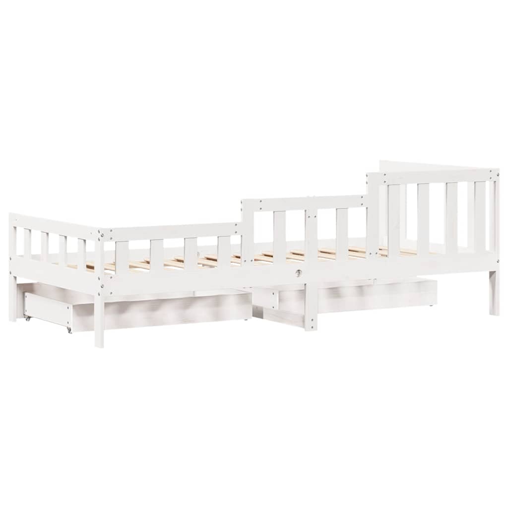 Sofá-cama com gavetas 90x190 cm madeira de pinho maciça