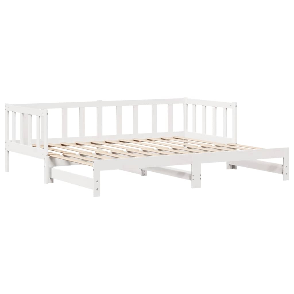 Sofá-cama com gavetão e gavetas sem colchão 90x200 cm branco