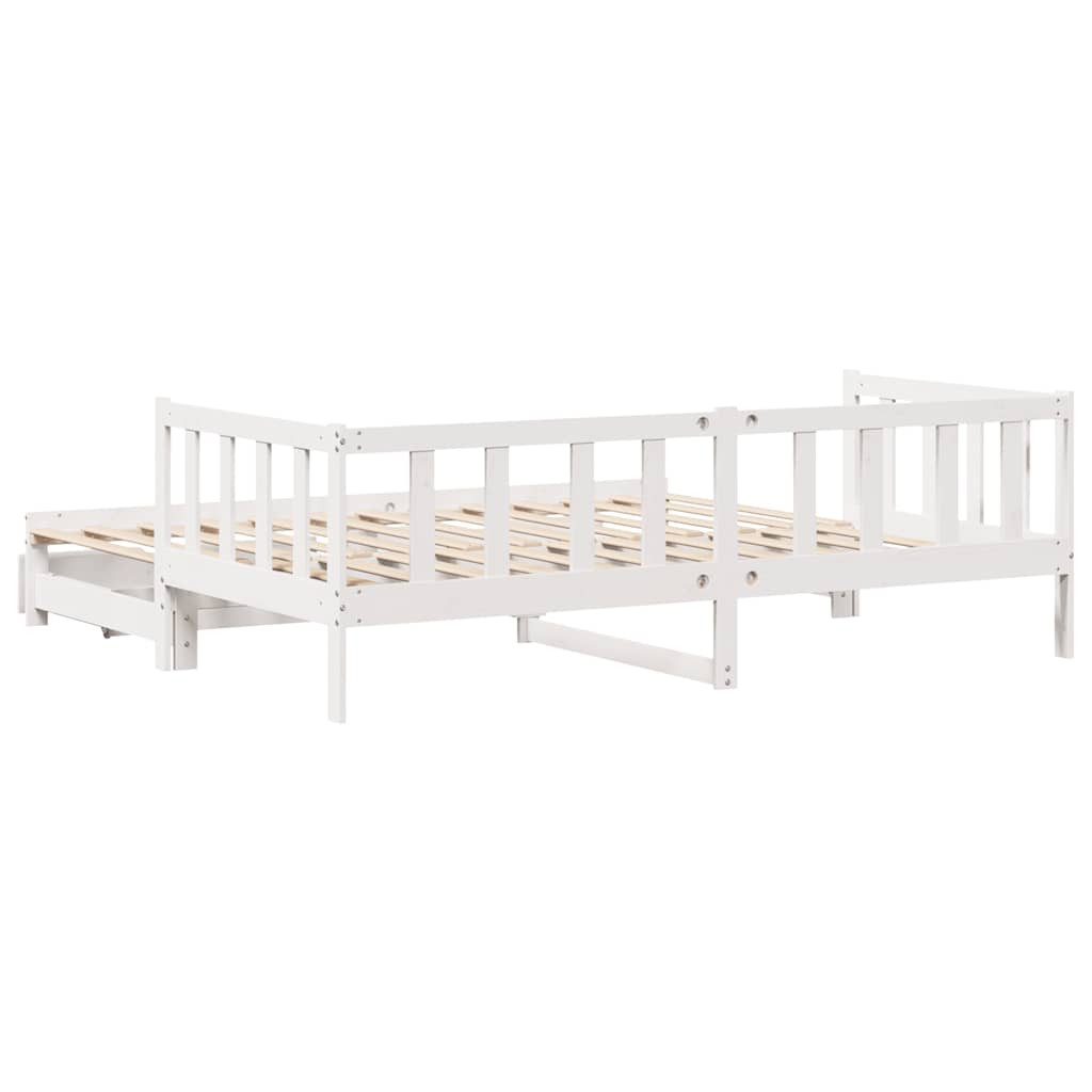 Sofá-cama com gavetão e gavetas sem colchão 90x200 cm branco