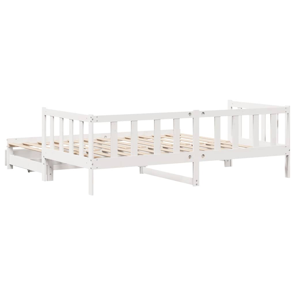 Sofá-cama com gavetão e gavetas sem colchão 80x200 cm branco