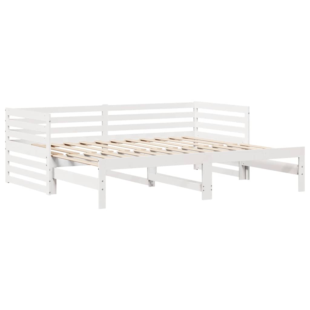 Sofá-cama c/ gavetas 90x200cm madeira de pinho maciça branco