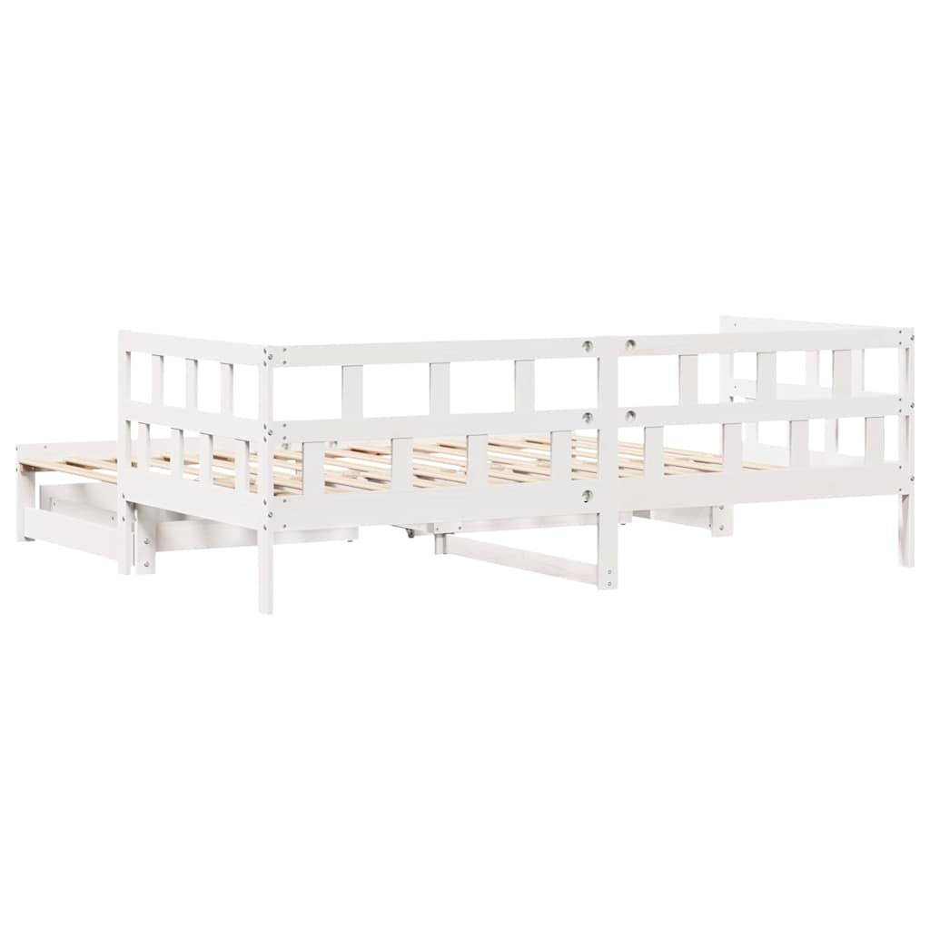 Sofá-cama com gavetão e gavetas sem colchão 90x200 cm branco