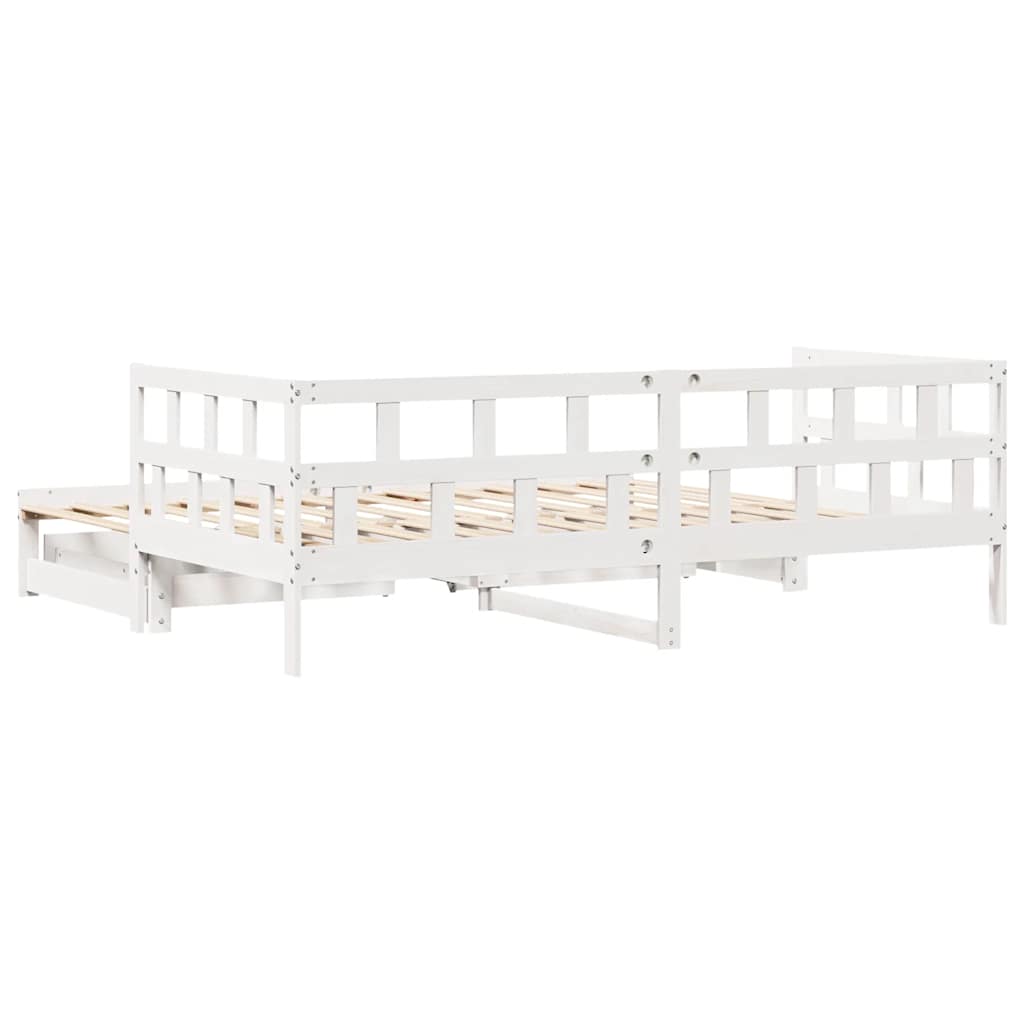 Sofá-cama com gavetão e gavetas sem colchão 90x200 cm branco