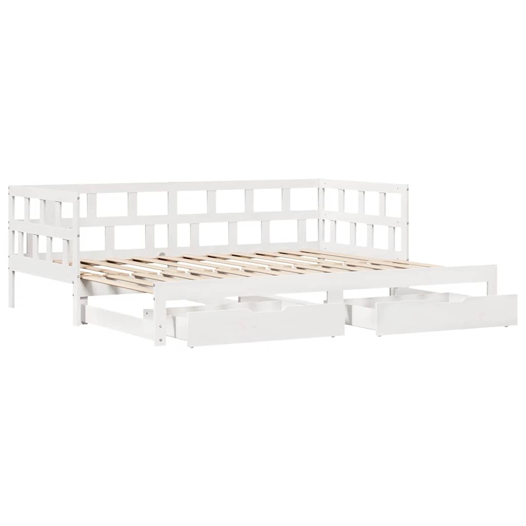 Sofá-cama com gavetão e gavetas sem colchão 80x200 cm branco