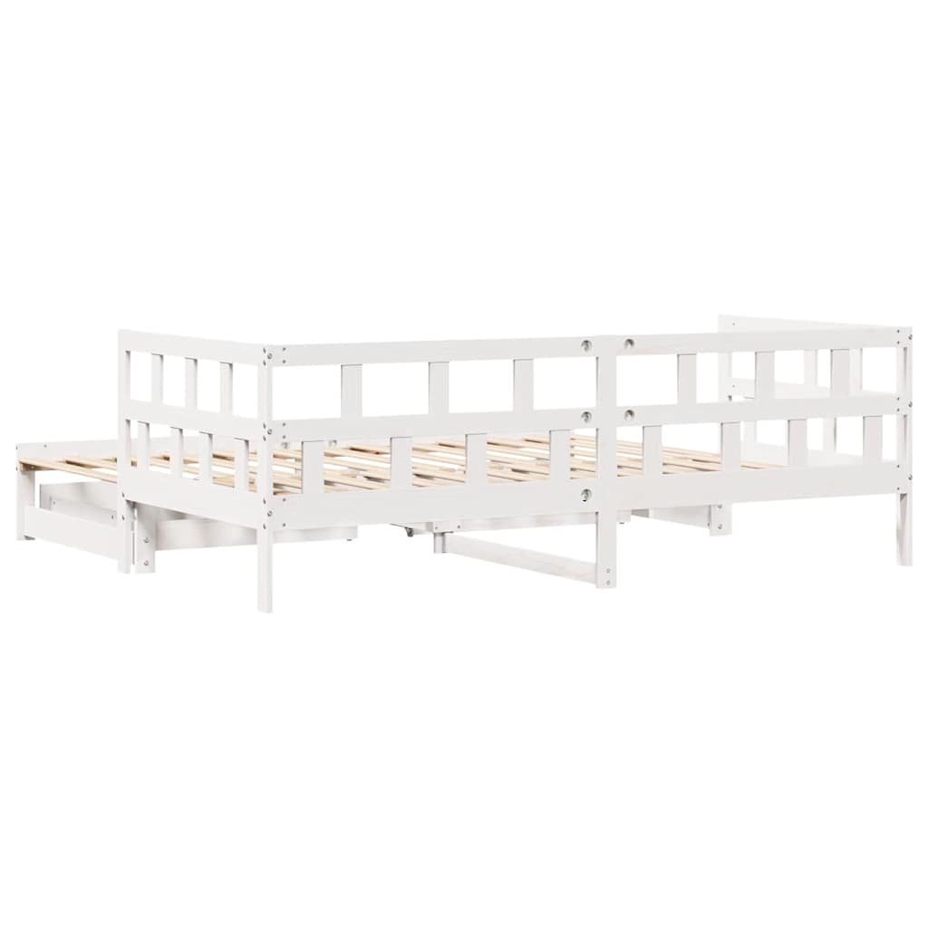 Sofá-cama com gavetão e gavetas sem colchão 80x200 cm branco