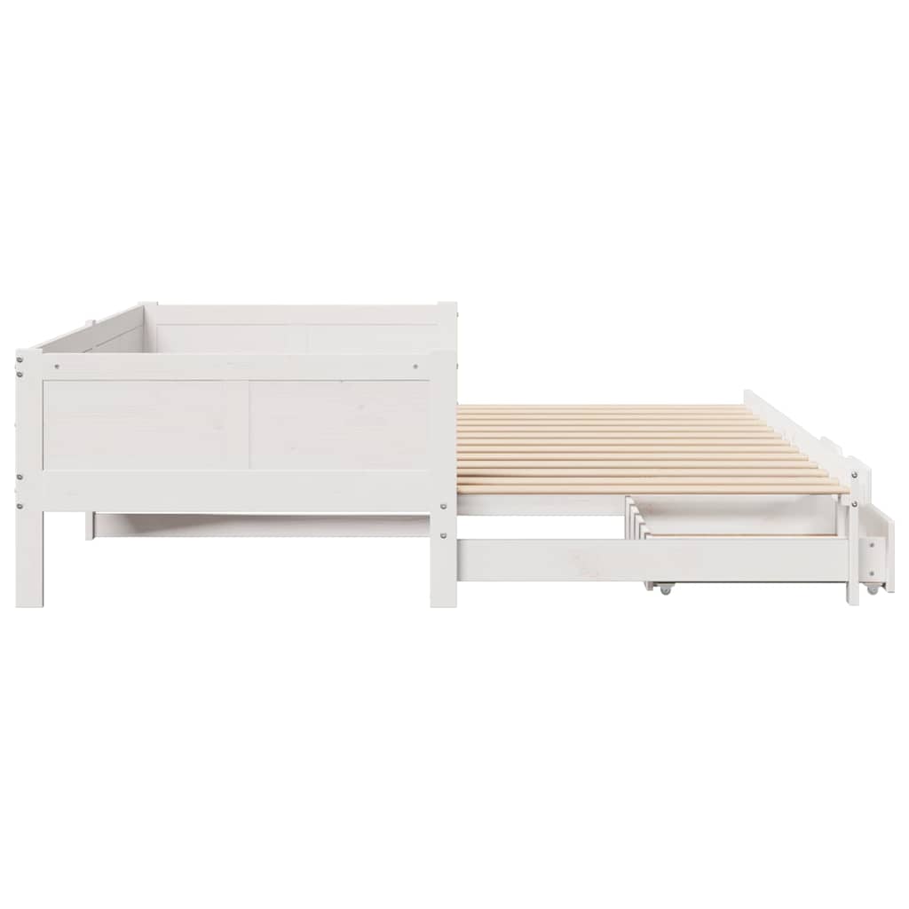 Sofá-cama com gavetão e gavetas sem colchão 80x200 cm branco