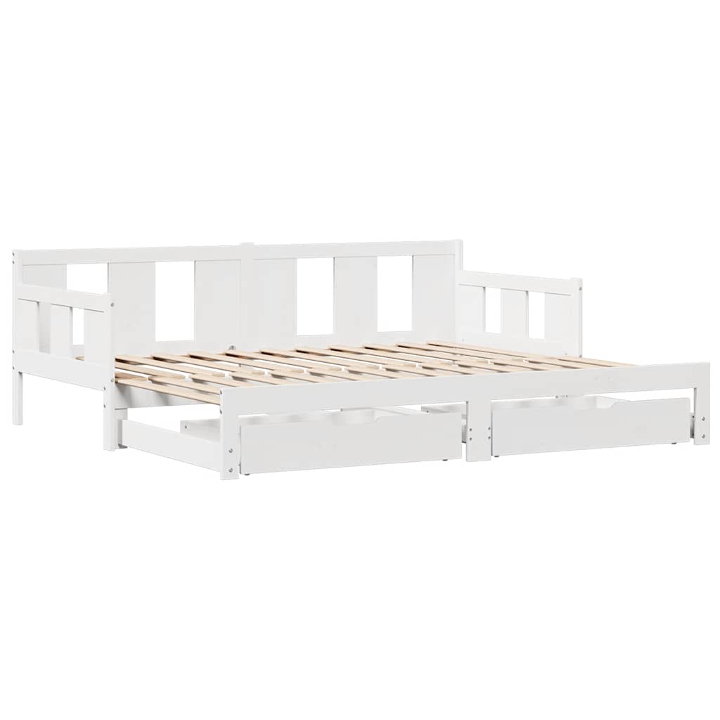 Sofá-cama com gavetão e gavetas sem colchão 80x200 cm branco