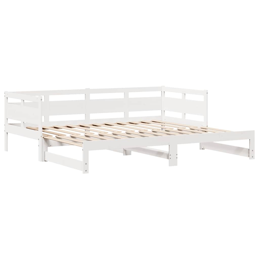 Sofá-cama com gavetão e gavetas sem colchão 90x200 cm branco