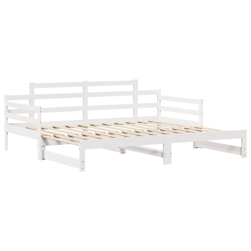 Sofá-cama com gavetão e gavetas sem colchão 90x200 cm branco