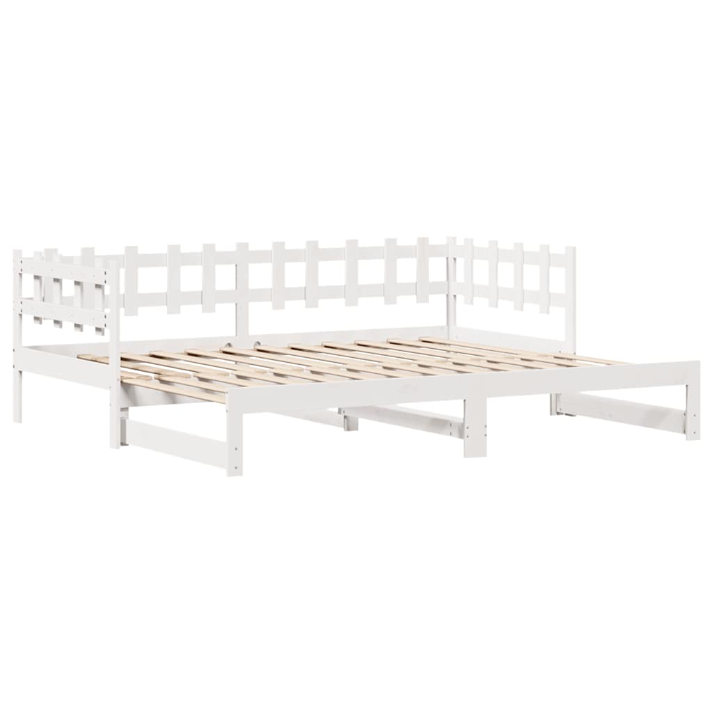 Sofá-cama com gavetão e gavetas sem colchão 80x200 cm branco