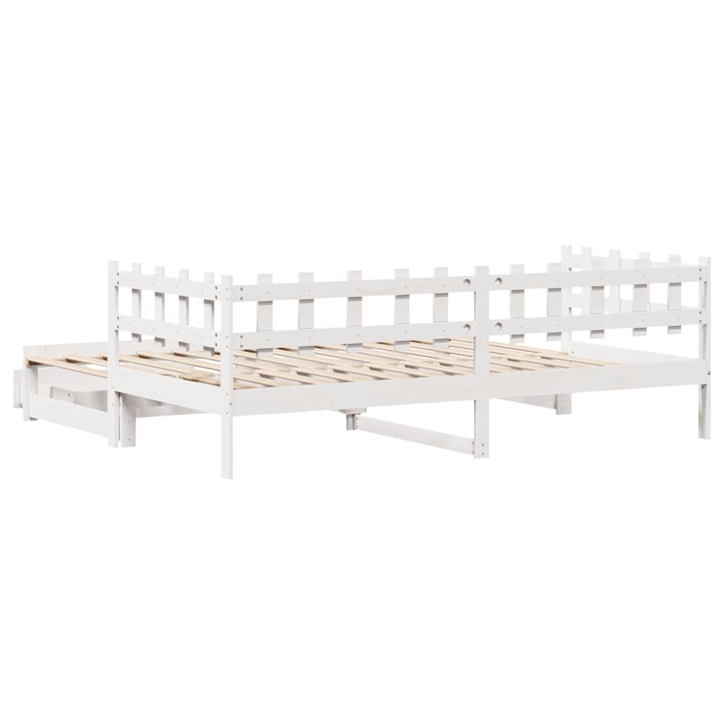 Sofá-cama com gavetão e gavetas sem colchão 80x200 cm branco