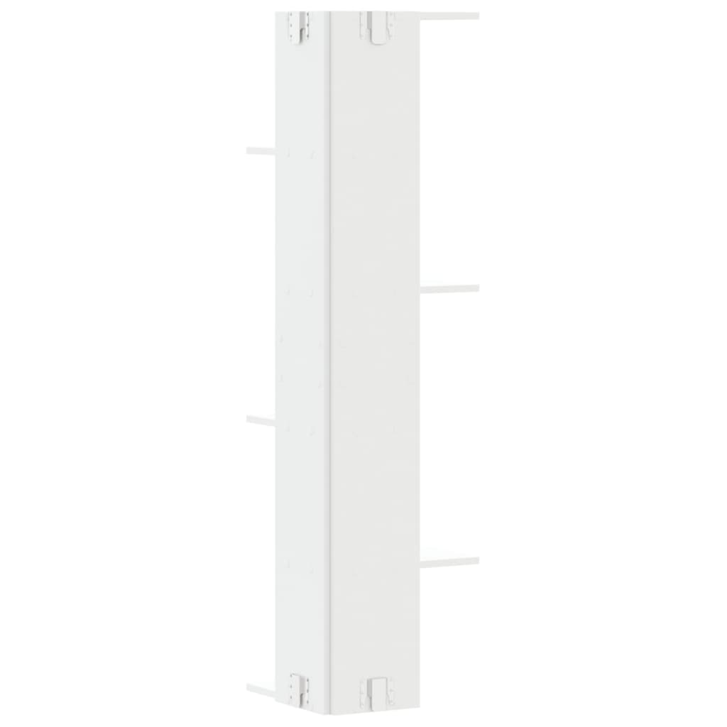 Estante parede p/ canto 36,5x36,5x140 cm deriv. madeira branco