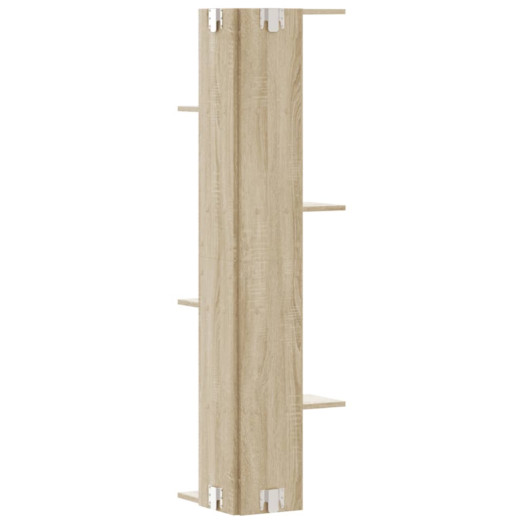 Estante parede p/ canto 36,5x36,5x140 cm deriv. madeira branco