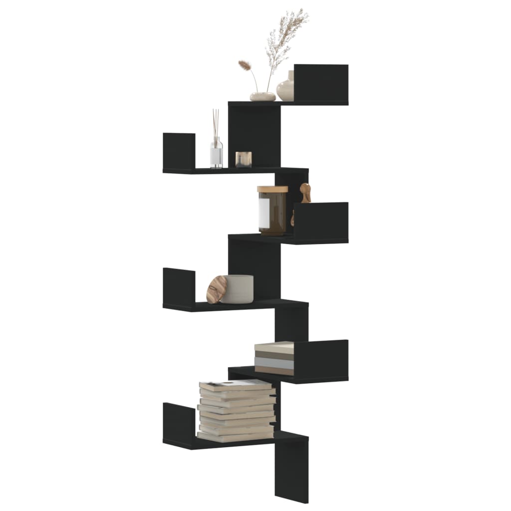 Estante parede p/ canto 36,5x36,5x140 cm deriv. madeira branco