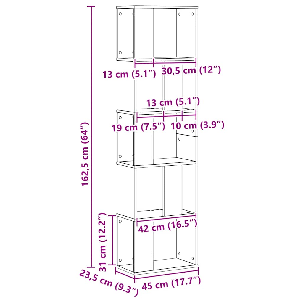 Estante com 5 prateleiras derivados de madeira branco