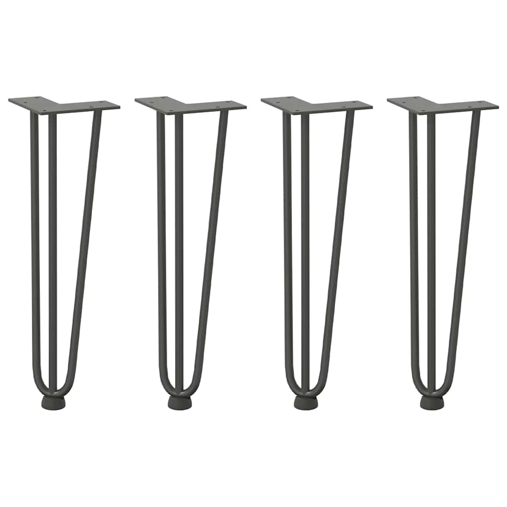 Pernas de grampo para mesa de centro 4 peças antracite 42 cm aço maciço