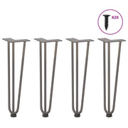 Pernas de grampo para mesa de centro 4 peças Aço natural 42 cm Aço maciço