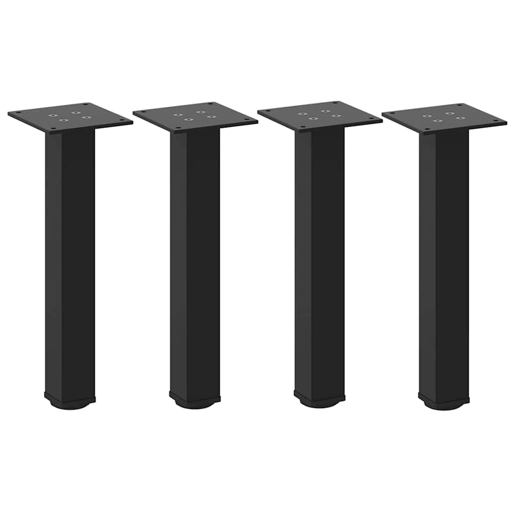 Pés para mesa de centro 4 peças, preto, 42-44 cm, aço
