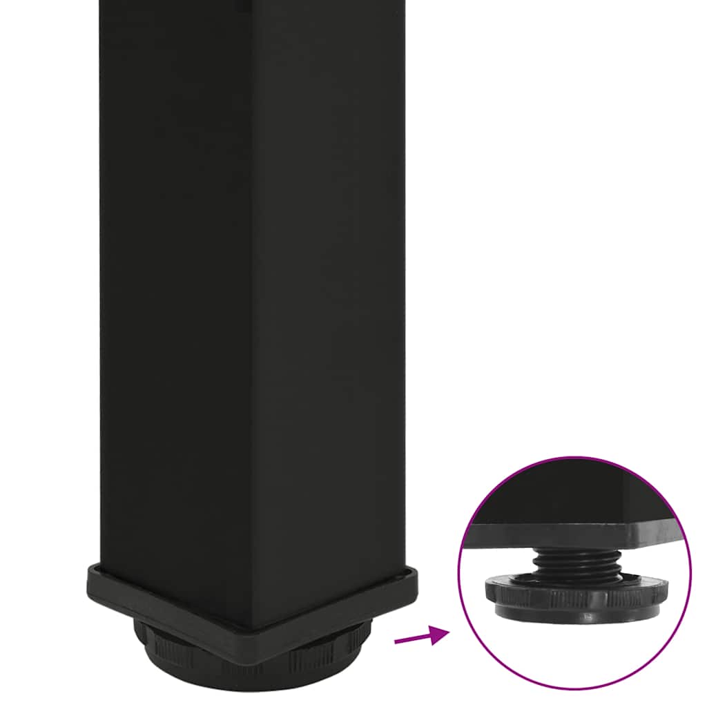 Pés para mesa de centro 4 peças, preto, 42-44 cm, aço