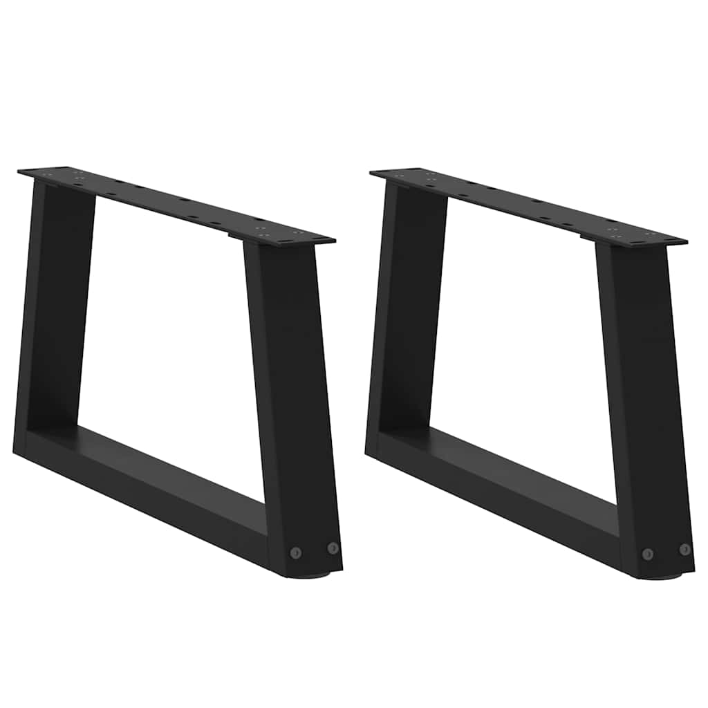 Pés para mesa de centro em V, 2 peças, preto, 60x(30-31,3) cm, aço