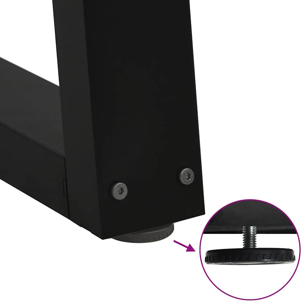 Pés para mesa de centro em V, 2 peças, preto, 60x(30-31,3) cm, aço