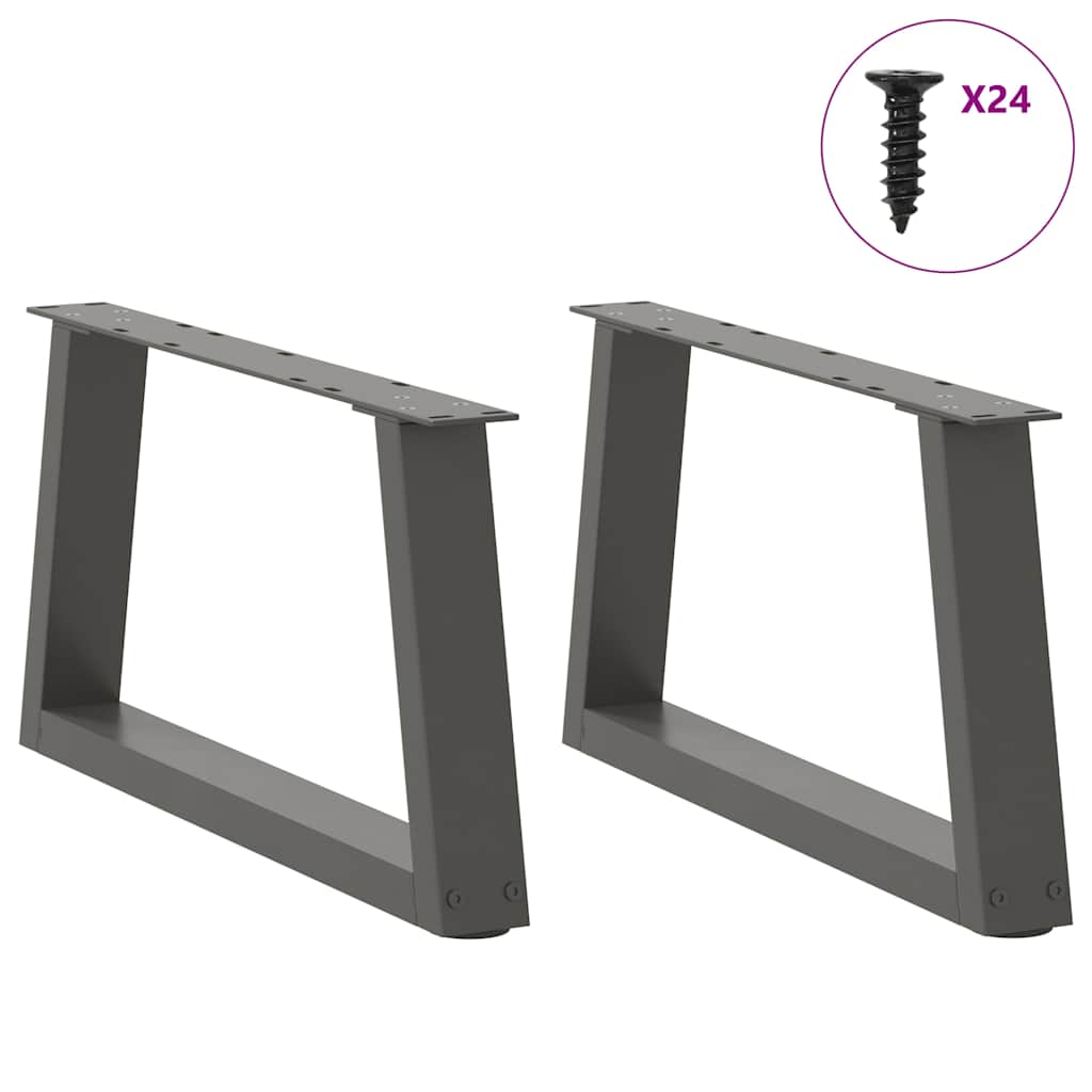 Pés para mesa de centro em V, 2 peças, antracite, 60x(30-31,3) cm, aço