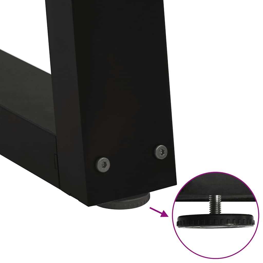 Pés para mesa de centro em V 2 peças preto 70x(42-43,3) cm aço