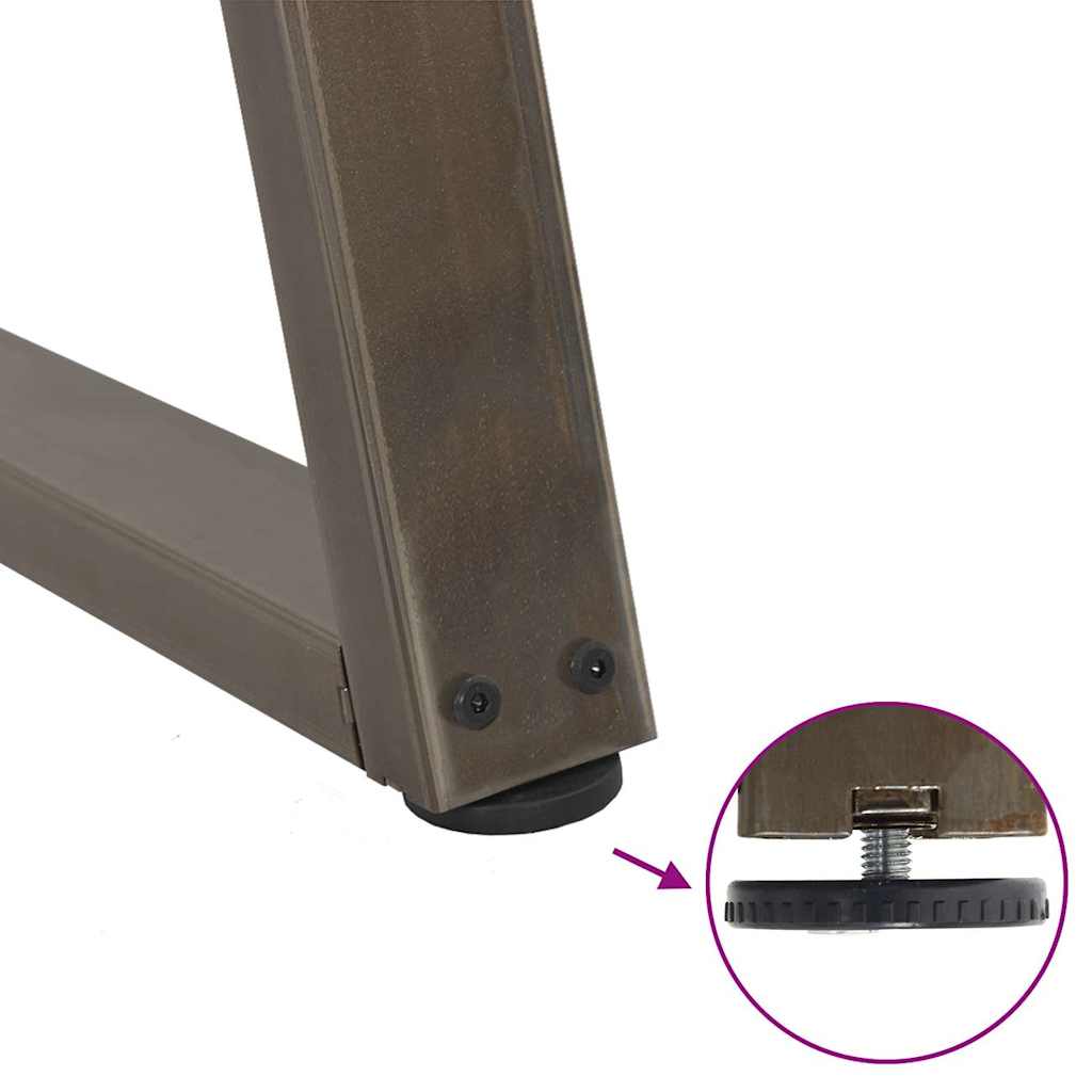 Pés para mesa de jantar em formato de V, 2 peças, aço natural, 50x(72-73,3) cm, aço