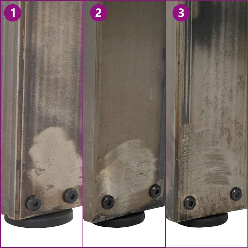 Pés para mesa de jantar em formato de V, 2 peças, aço natural, 50x(72-73,3) cm, aço