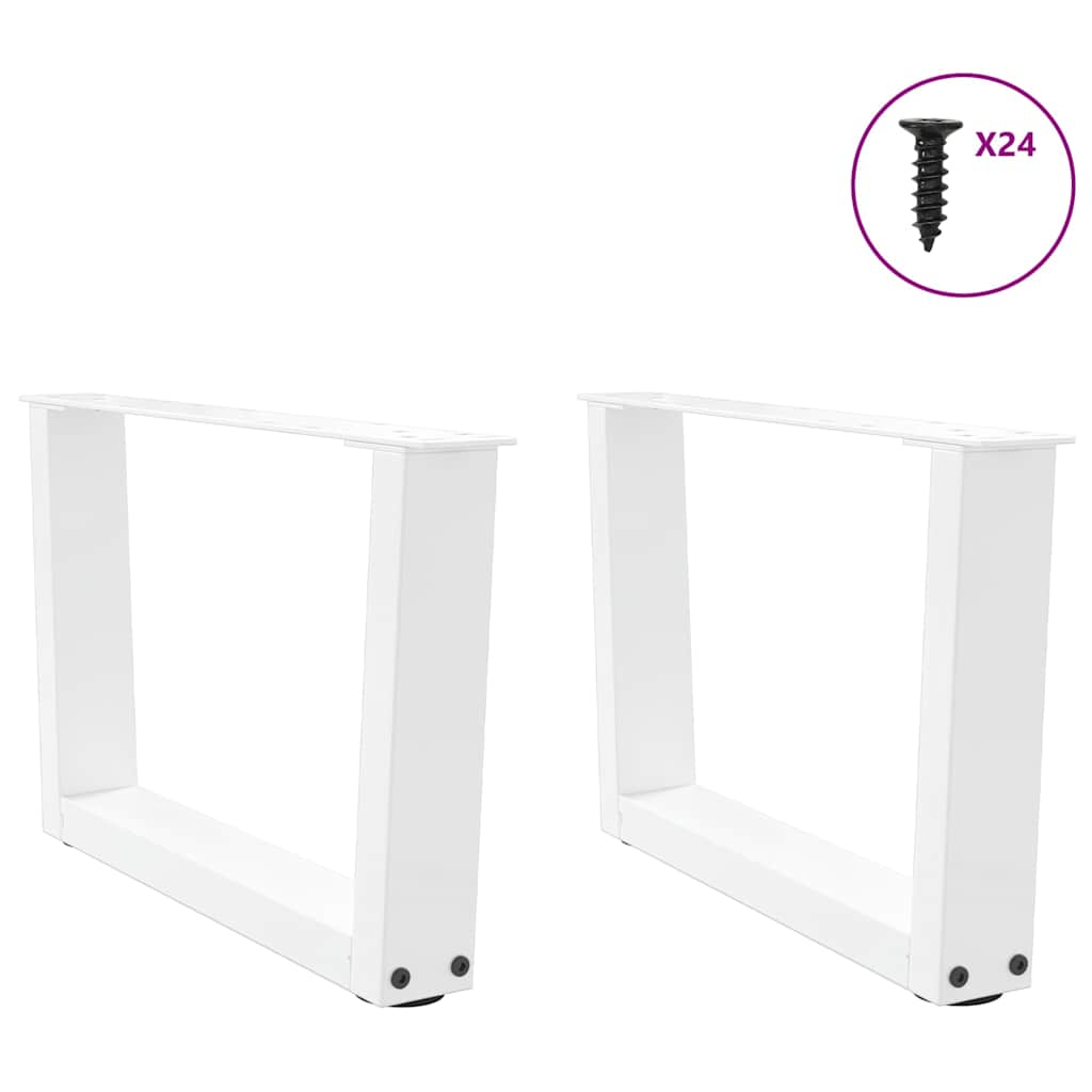 Pés para mesa de centro em V 2 peças Branco 50x(30-31,3) cm Aço