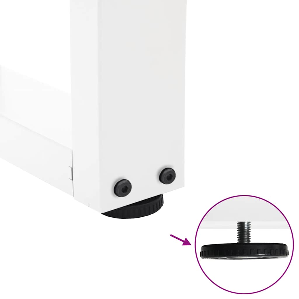 Pés para mesa de centro em V 2 peças Branco 50x(30-31,3) cm Aço