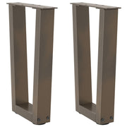 Pés para mesa de centro em formato de V, 2 peças, aço natural, 38 x (42-43,3) cm, aço