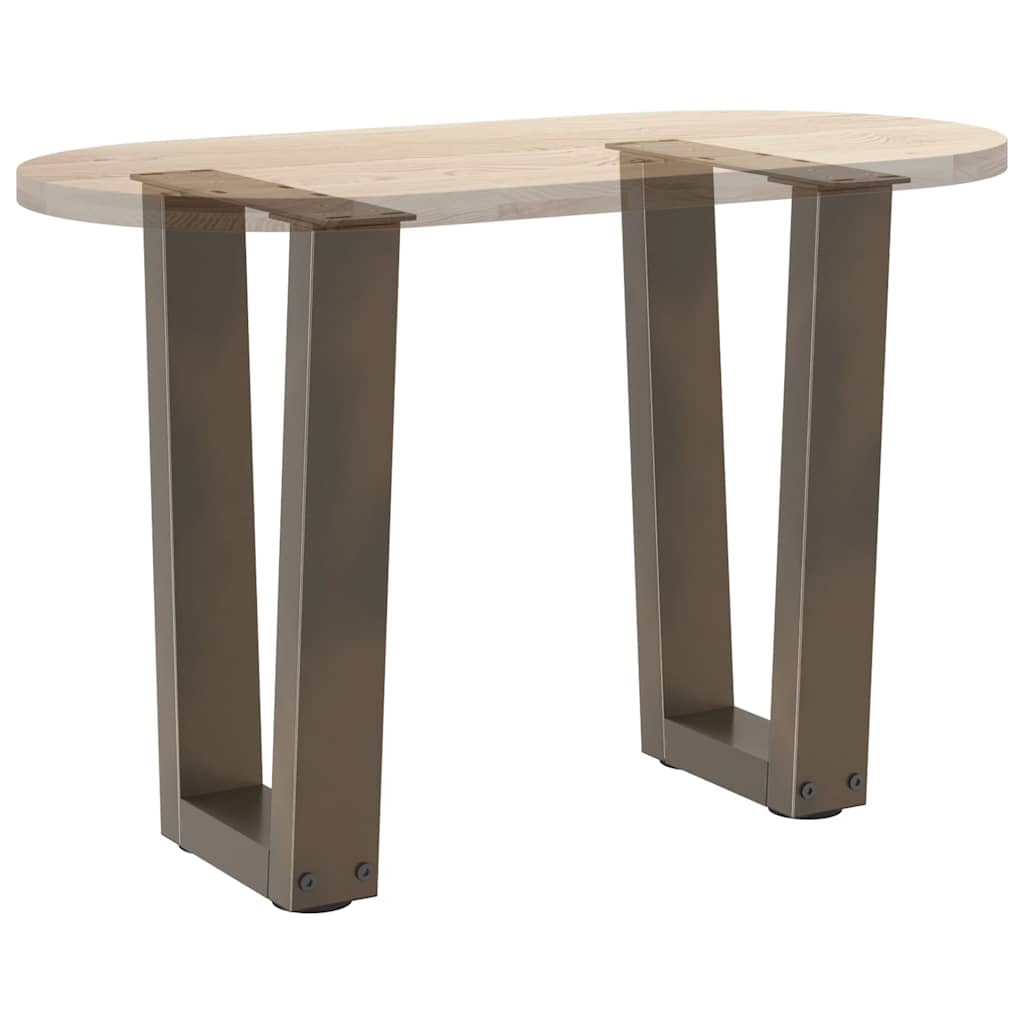 Pés para mesa de centro em formato de V, 2 peças, aço natural, 38 x (42-43,3) cm, aço