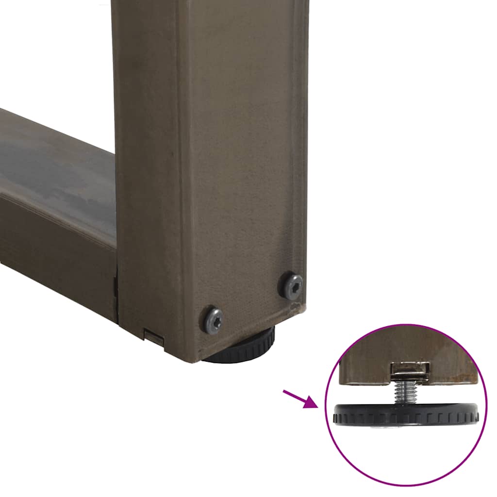 Pés para mesa de centro em formato de V, 2 peças, aço natural, 38 x (42-43,3) cm, aço