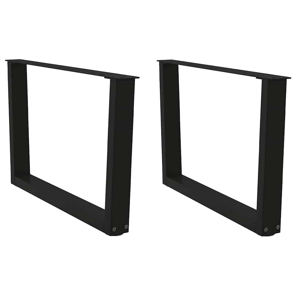 Pés para mesa de centro em V 2 peças preto 70x(42-43,3) cm aço