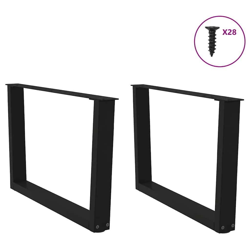 Pés para mesa de centro em V 2 peças preto 70x(42-43,3) cm aço