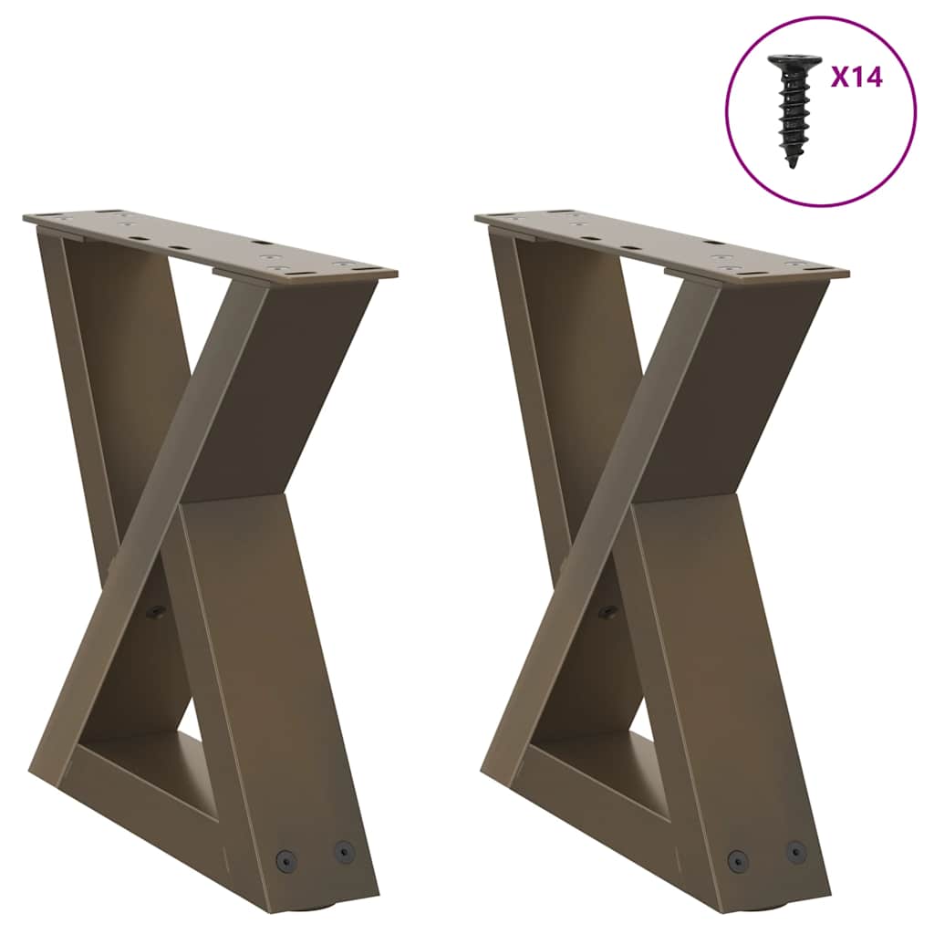Pés para mesa de centro 2 peças aço natural 30x(30-31,3) cm aço