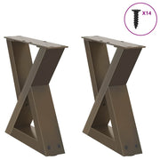 Pés para mesa de centro 2 peças aço natural 30x(30-31,3) cm aço