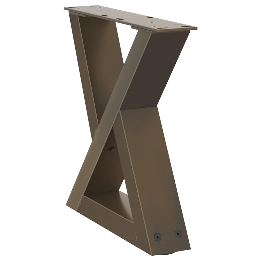 Pés para mesa de centro 2 peças aço natural 30x(30-31,3) cm aço