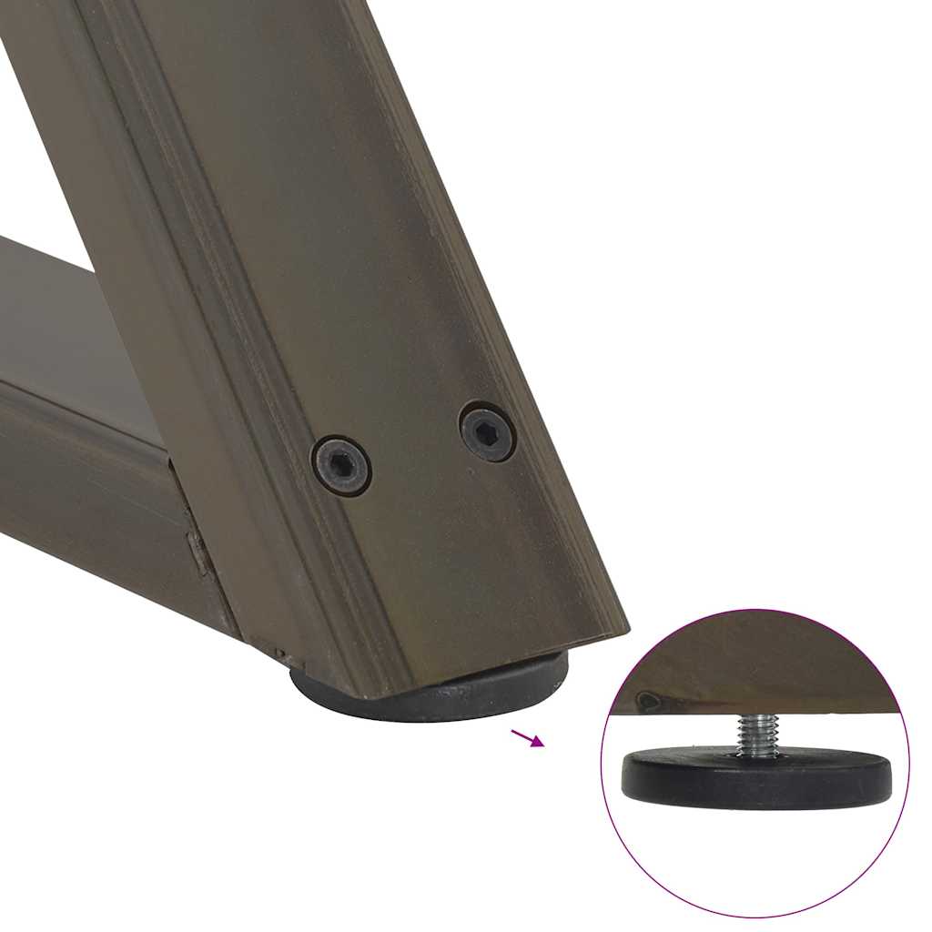 Pés para mesa de centro 2 peças aço natural 30x(30-31,3) cm aço