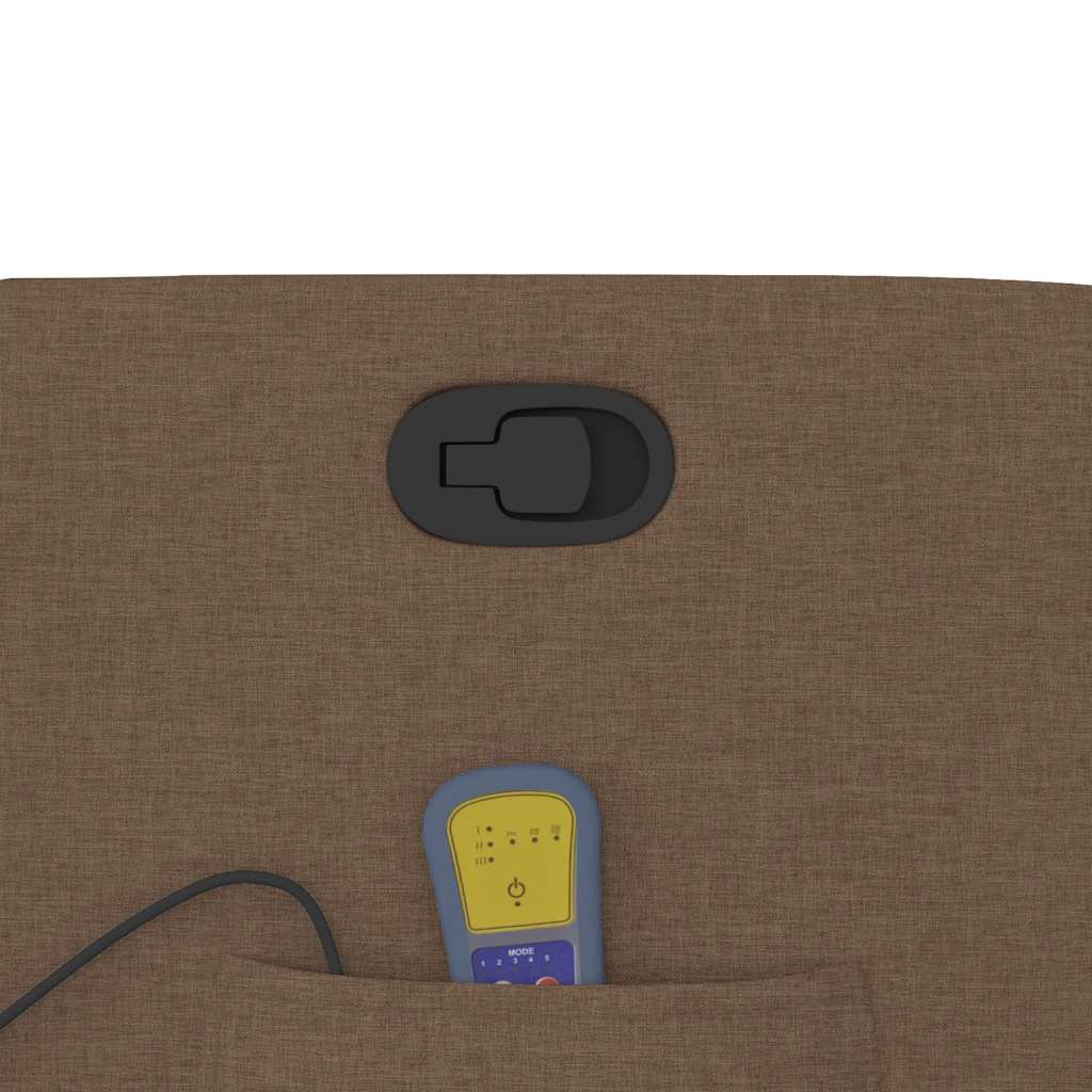 Poltrona reclinável massagens tecido castanho